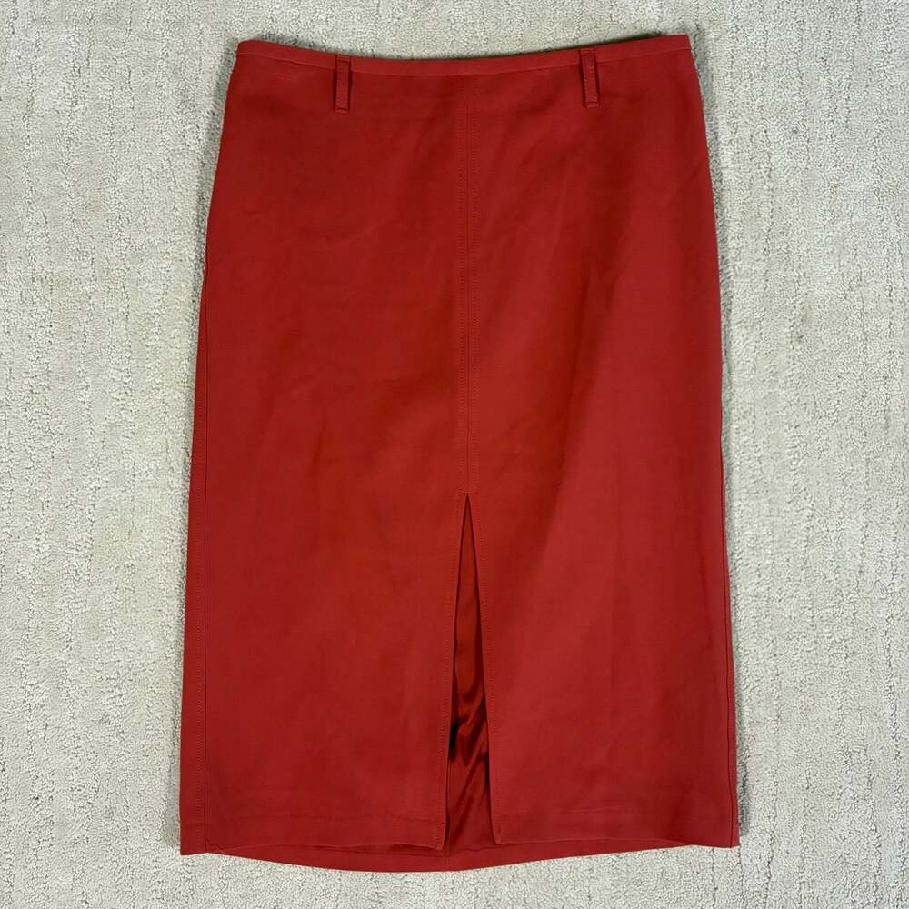 J.Crew Women 12 Carreman Fabric Burnt Orange Knee Length Pencil Skirt Office